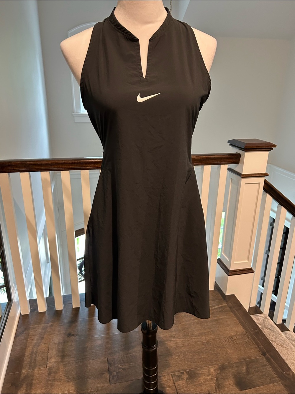Nike Black Sleeveless Mini Tennis Dress with White Swoosh